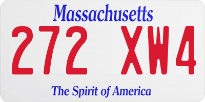 MA license plate 272XW4