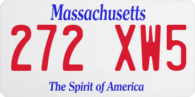 MA license plate 272XW5