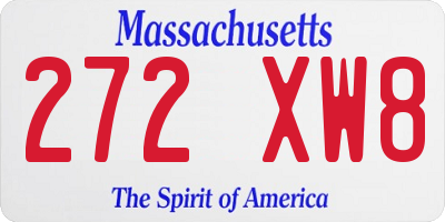 MA license plate 272XW8