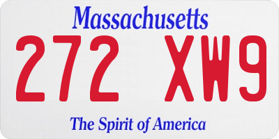 MA license plate 272XW9