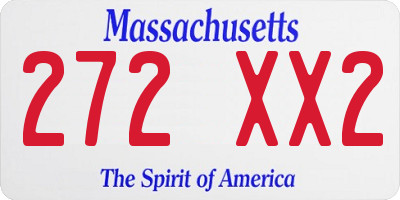 MA license plate 272XX2