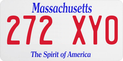 MA license plate 272XY0