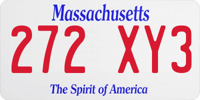 MA license plate 272XY3