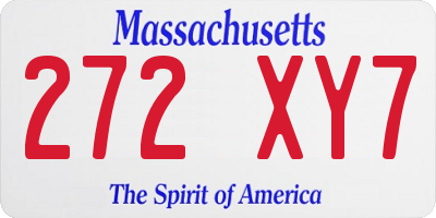 MA license plate 272XY7