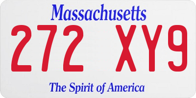MA license plate 272XY9