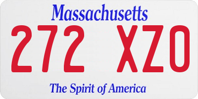 MA license plate 272XZ0