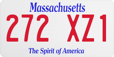 MA license plate 272XZ1