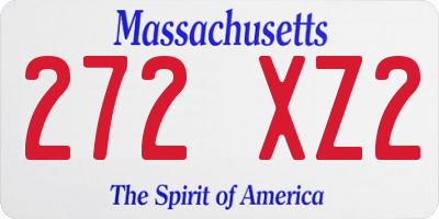 MA license plate 272XZ2