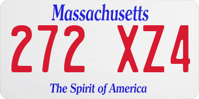MA license plate 272XZ4