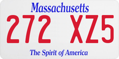 MA license plate 272XZ5