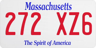 MA license plate 272XZ6