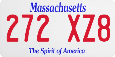 MA license plate 272XZ8