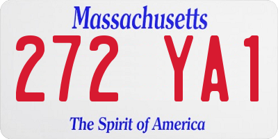 MA license plate 272YA1
