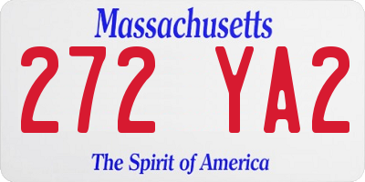 MA license plate 272YA2