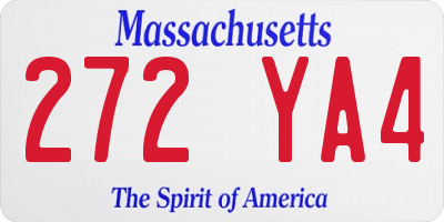 MA license plate 272YA4
