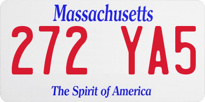 MA license plate 272YA5