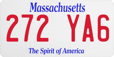 MA license plate 272YA6