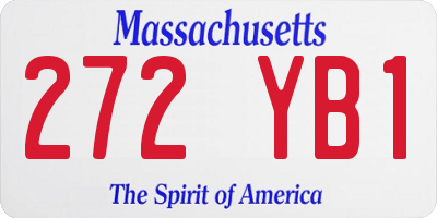 MA license plate 272YB1