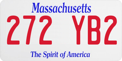 MA license plate 272YB2