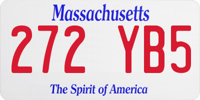 MA license plate 272YB5