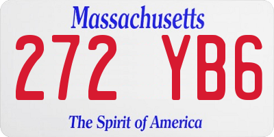 MA license plate 272YB6