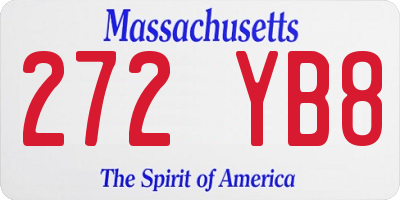 MA license plate 272YB8