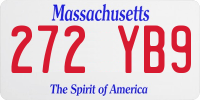 MA license plate 272YB9