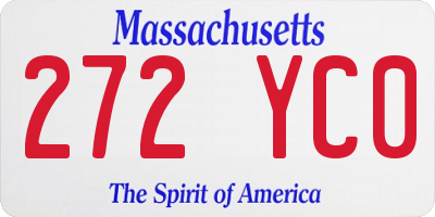 MA license plate 272YC0