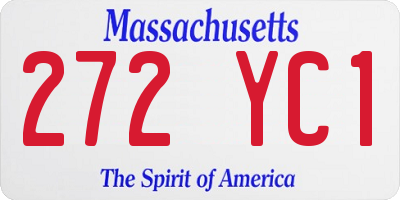 MA license plate 272YC1