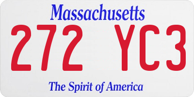 MA license plate 272YC3