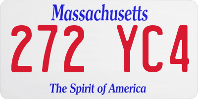 MA license plate 272YC4