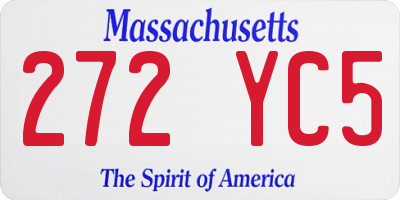 MA license plate 272YC5
