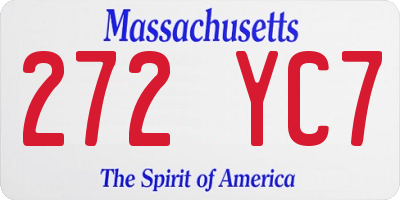 MA license plate 272YC7