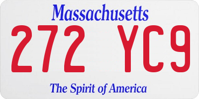 MA license plate 272YC9