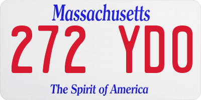 MA license plate 272YD0