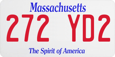 MA license plate 272YD2