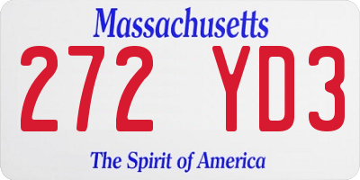 MA license plate 272YD3