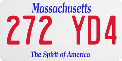 MA license plate 272YD4