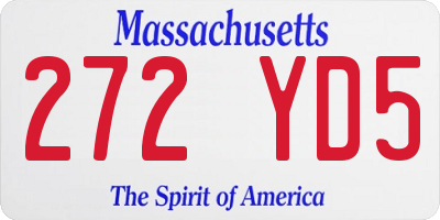 MA license plate 272YD5