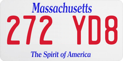 MA license plate 272YD8