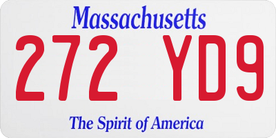 MA license plate 272YD9