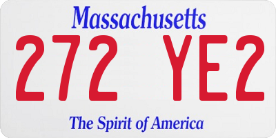 MA license plate 272YE2