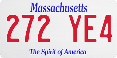 MA license plate 272YE4
