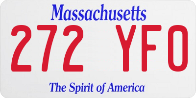 MA license plate 272YF0