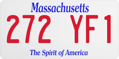 MA license plate 272YF1