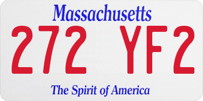 MA license plate 272YF2