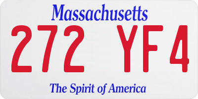 MA license plate 272YF4