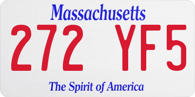 MA license plate 272YF5
