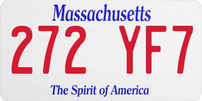 MA license plate 272YF7