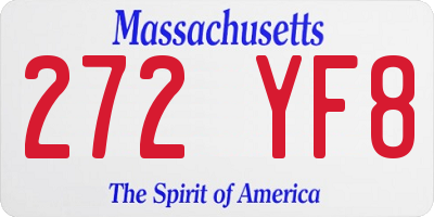 MA license plate 272YF8